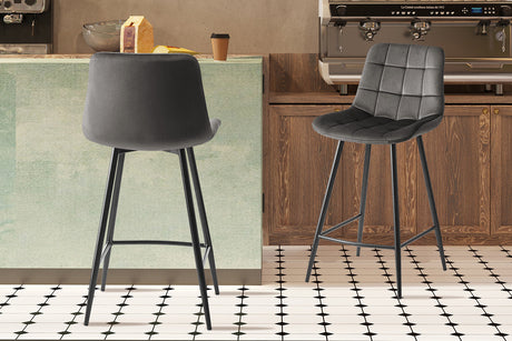 Chaise de comptoir Juta Velours Taupe