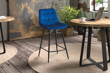 Chaise de comptoir Juta Velours Bleu - vue 2