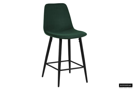Chaise de Comptoir Boy Velours Vert - vue 2