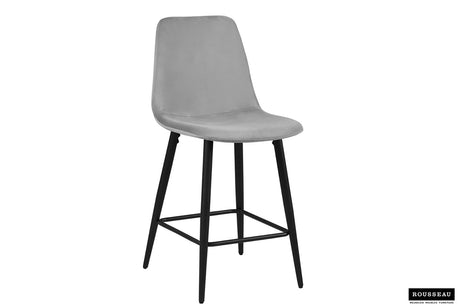 Chaise de Comptoir Boy Velours Gris - vue 2