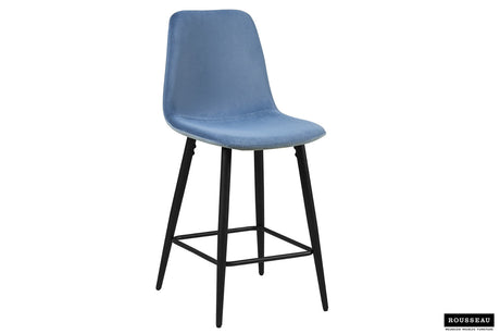 Chaise de Comptoir Boy Velours Bleu clair - vue 2