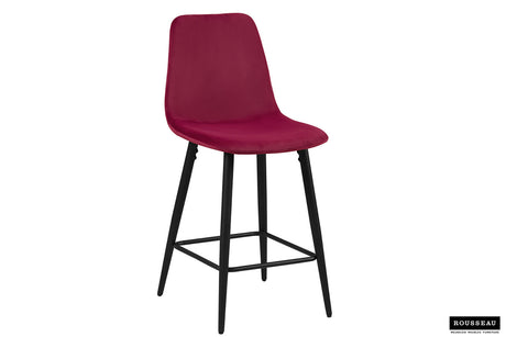 Chaise de Comptoir Boy Velours Bordeau - vue 2