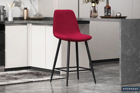 Chaise de Comptoir Boy Velours Bordeau