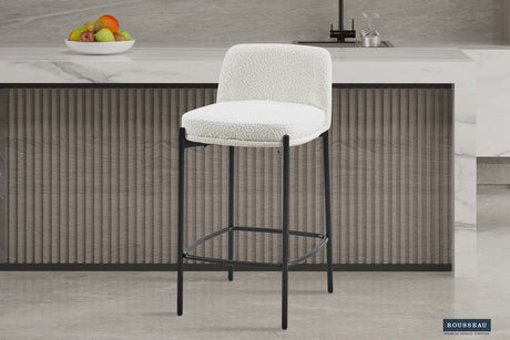 Chaise de comptoir Ella Blanc