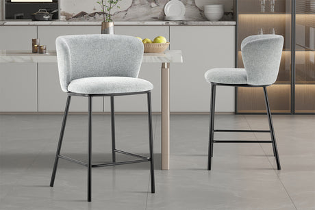 Chaise de comptoir Arthur Tissu Ote Belfast 41 Gris clair - vue 2