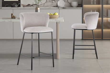 Chaise de comptoir Arthur Tissu Ote Belfast 23 Beige - vue 2