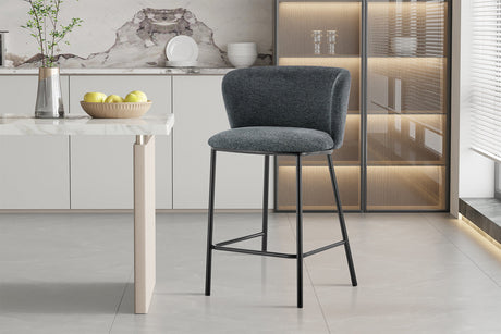 Chaise de comptoir Arthur Tissu Ote Belfast 39 Gris foncé