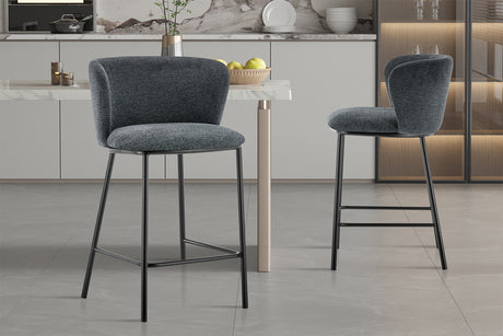 Chaise de comptoir Arthur Tissu Ote Belfast 39 Gris foncé - vue 2
