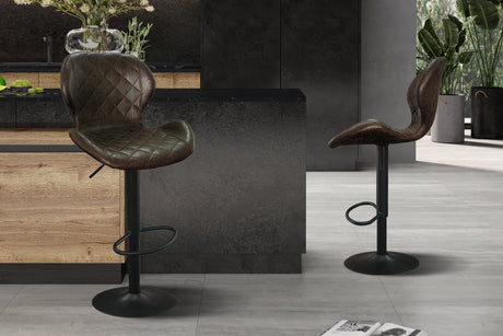 Tabouret de bar Malaga PU Ote Topper 05 Brun foncé
