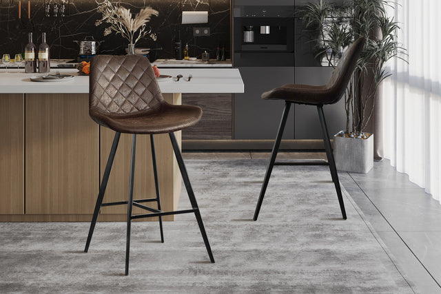 Tabouret de bar Palmas PU Ote Topper Brun foncé