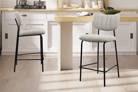 Chaise de comptoir Antura Tissu Ote Lisa 453 Gris clair
