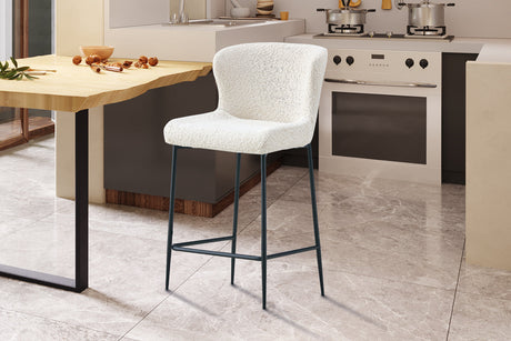 Chaise de comptoir Lisa Bouclé Ecru - vue 2