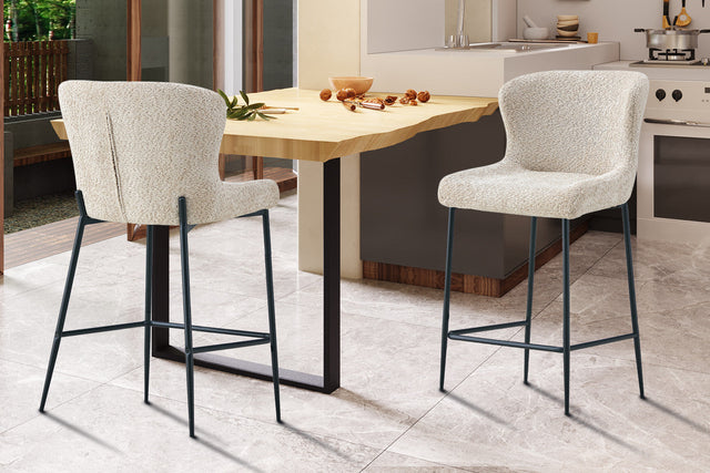 Chaise de comptoir Lisa Bouclé Beige