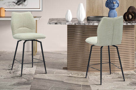 Chaise de comptoir Lara Tissu Ote Sea 140 Pivotant Ecru