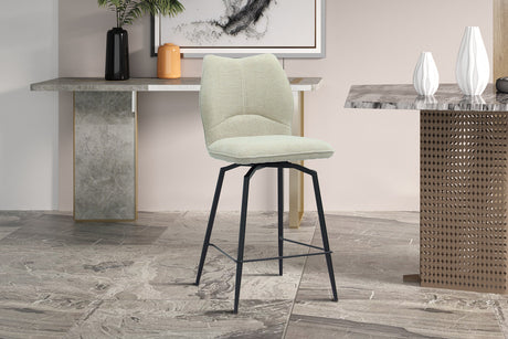 Chaise de comptoir Lara Tissu Ote Sea 140 Pivotant Ecru - vue 2