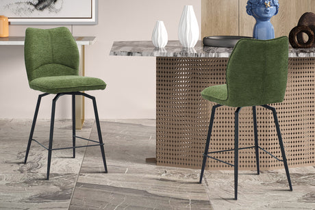 Chaise de comptoir Lara Tissu Ote Sea 360 Pivotant Vert
