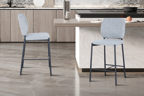 Chaise de comptoir Sophia Tissu Gris clair - vue 2