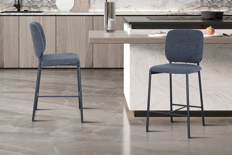Chaise de comptoir Sophia Tissu Gris foncé - vue 2