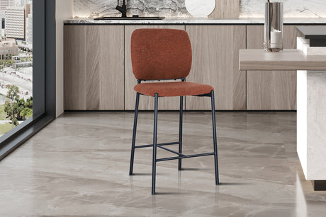 Chaise de comptoir Sophia Tissu Rouille