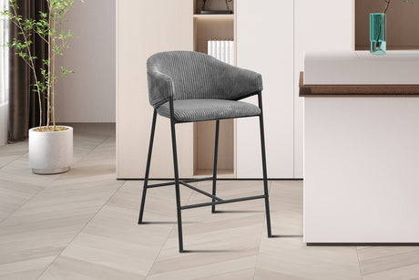 Chaise de comptoir Hugo Corduroy Gris foncé - vue 2