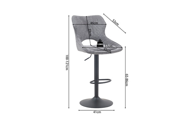Chaise de bar Mori - dimensions