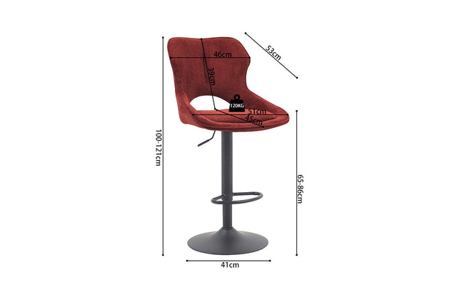 Chaise de bar Mori - dimensions
