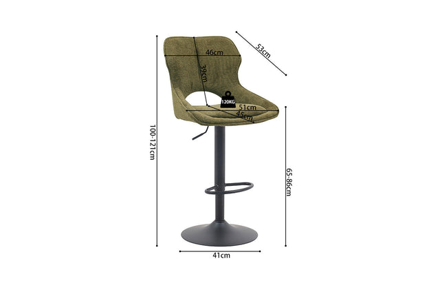Chaise de bar Mori - dimensions