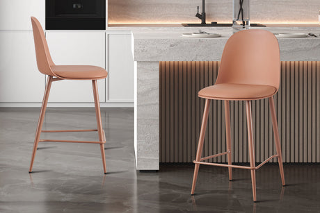 Chaise de comptoir Jasmin Assise PP Coussin PU Terracotta