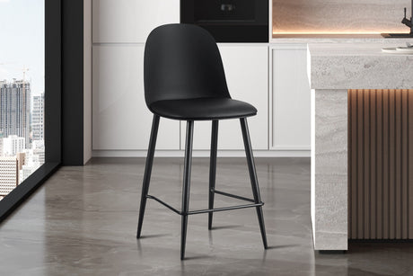 Chaise de comptoir Jasmin Assise PP Coussin PU Noir - vue 2