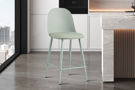 Chaise de comptoir Jasmin Assise PP Coussin PU Gris-vert - vue 2
