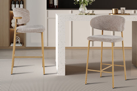 Chaise de comptoir Coco Naturel Tissu Raven 30 Sable