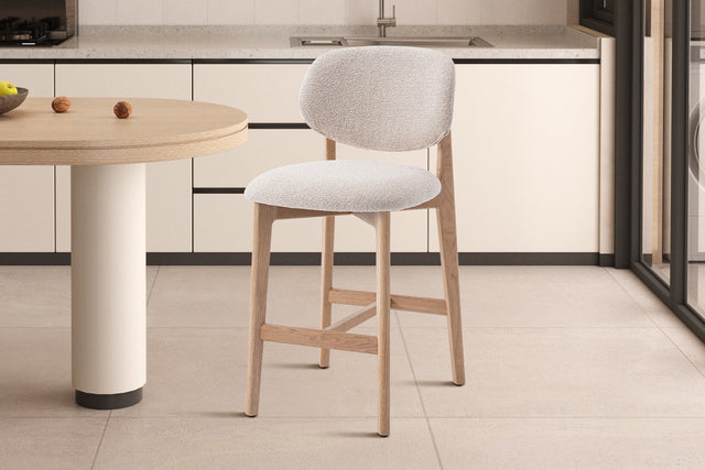 Chaise de comptoir Carmen Chêne Naturel Ote Milan 103 Beige