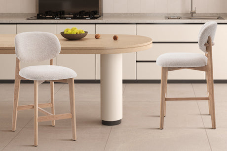 Chaise de comptoir Carmen Chêne Naturel Ote Milan 103 Beige - vue 2