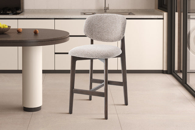 Chaise de comptoir Carmen Chêne Fumé Ote Milan130 Sable