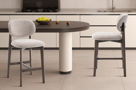 Chaise de comptoir Carmen Chêne Fumé Ote Milan130 Sable - vue 2