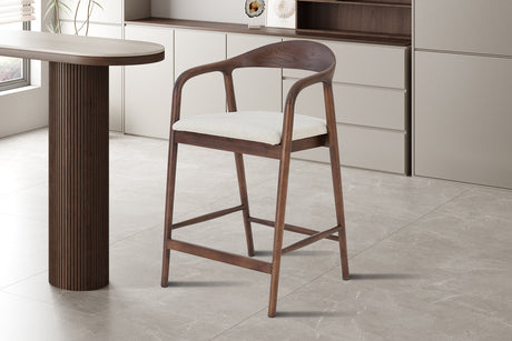 Chaise de comptoir Claire Frêne Noyer Milan 103 Beige - vue 2