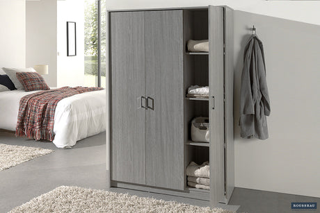 Armoire Ray 3 portes Chêne gris