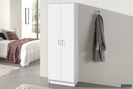 Armoire de rangement Ray 2 portes 4 étagères Blanc