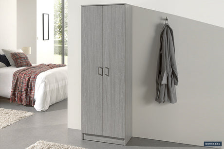 Armoire de rangement Ray 2 portes 4 étagères Chêne gris