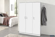 Armoire de rangement Ray 3 portes 4 étagères Blanc