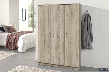 Armoire de rangement Ray 3 portes 4 étagères Sonoma