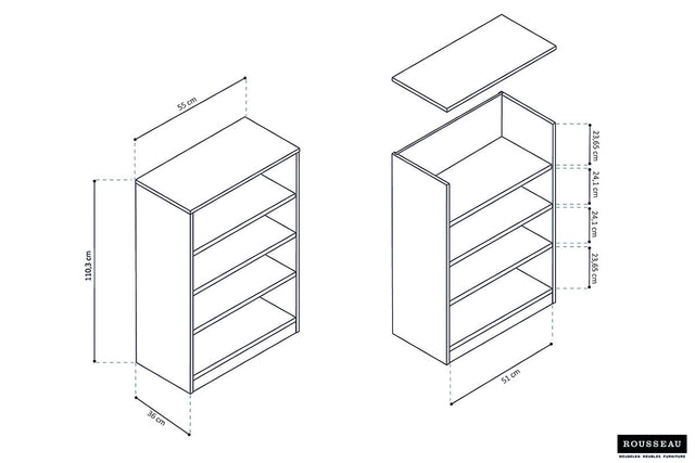 Bibliothèque Space - dimensions