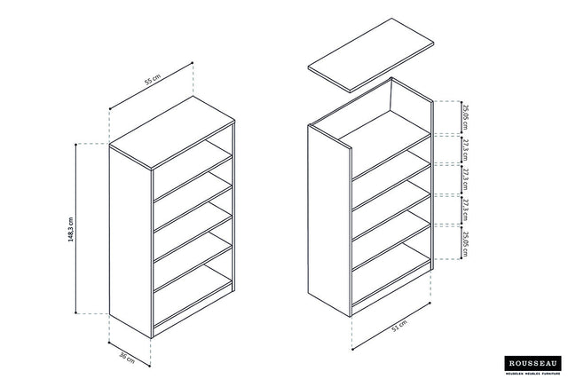 Bibliothèque Space - dimensions