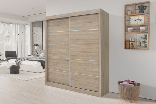 Armoire Mike 2 Portes Coulissantes Sonoma