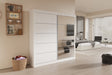 Armoire Mike Coulissante Miroir Blanc