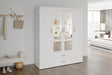 Armoire Marc 4 portes avec 2 miroirs Blanc