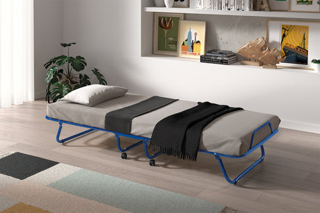 Lit pliable Safari 80x190 Métal Bleu