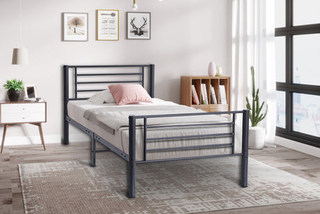 Lit Sammy 90x200 Métal Gris foncé