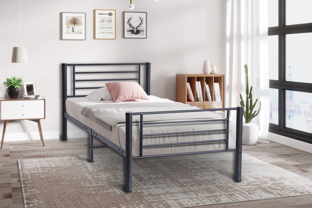 Lit Sammy 90x200 Métal Gris foncé