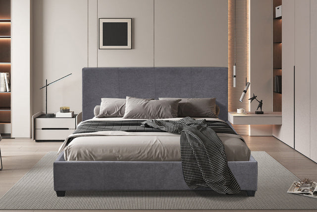 Lit Roma 160x200 Tissu Gris